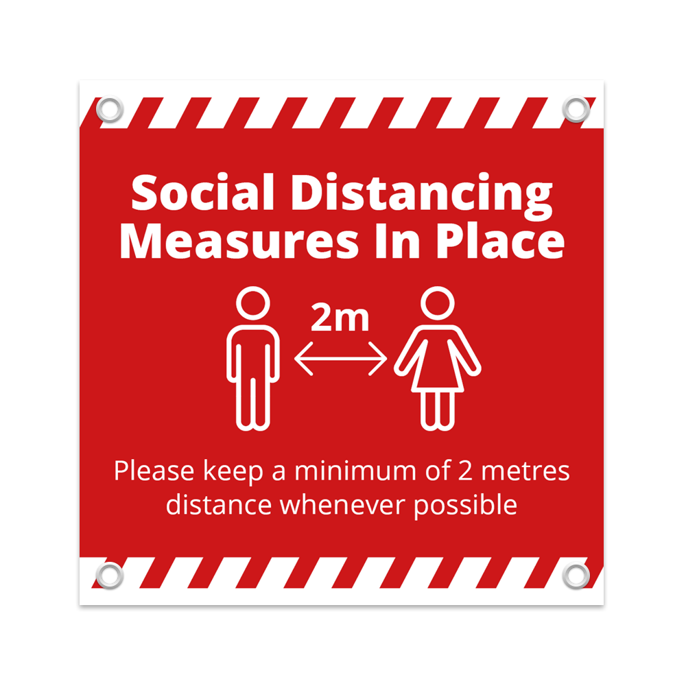 COVID - Social Distance Banner 1x1 - Alert