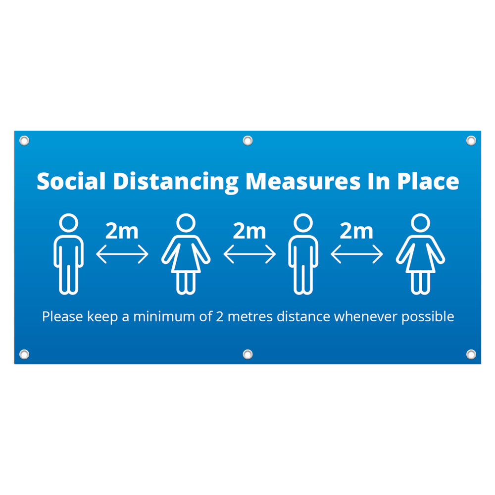 COVID - Social Distance Banner 2x1 - Blue