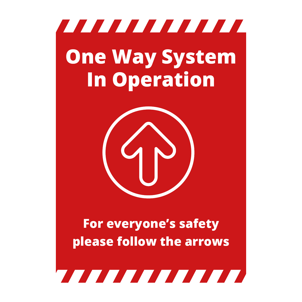 COVID - Sign - One Way - Alert