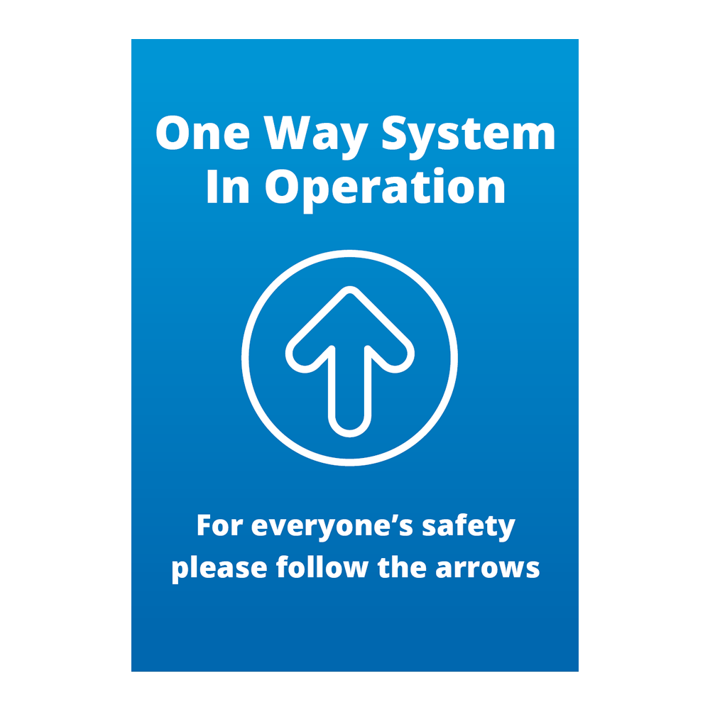 COVID - Sign - One Way - Blue