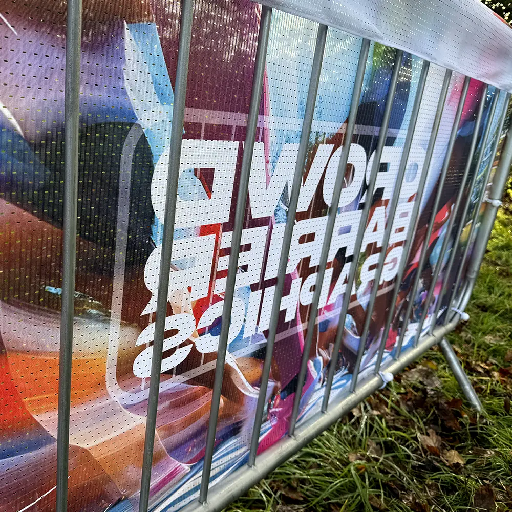 Crowd Barrier Graphic (AirMesh Fabric Jacket, Single-Sided Rear, Close-Up)