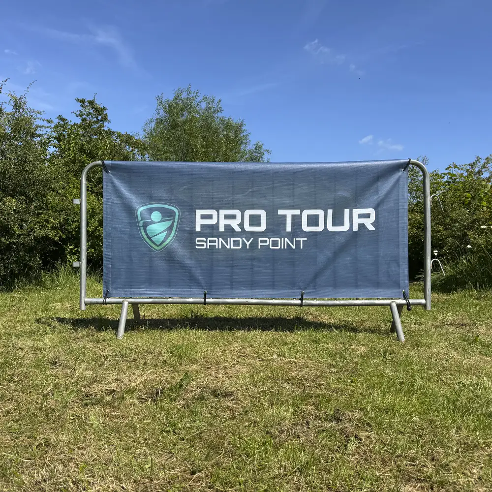 Crowd Barrier Graphic (Mesh PVC, 2300mm Barrier, Double-Sided, Fold-Over)