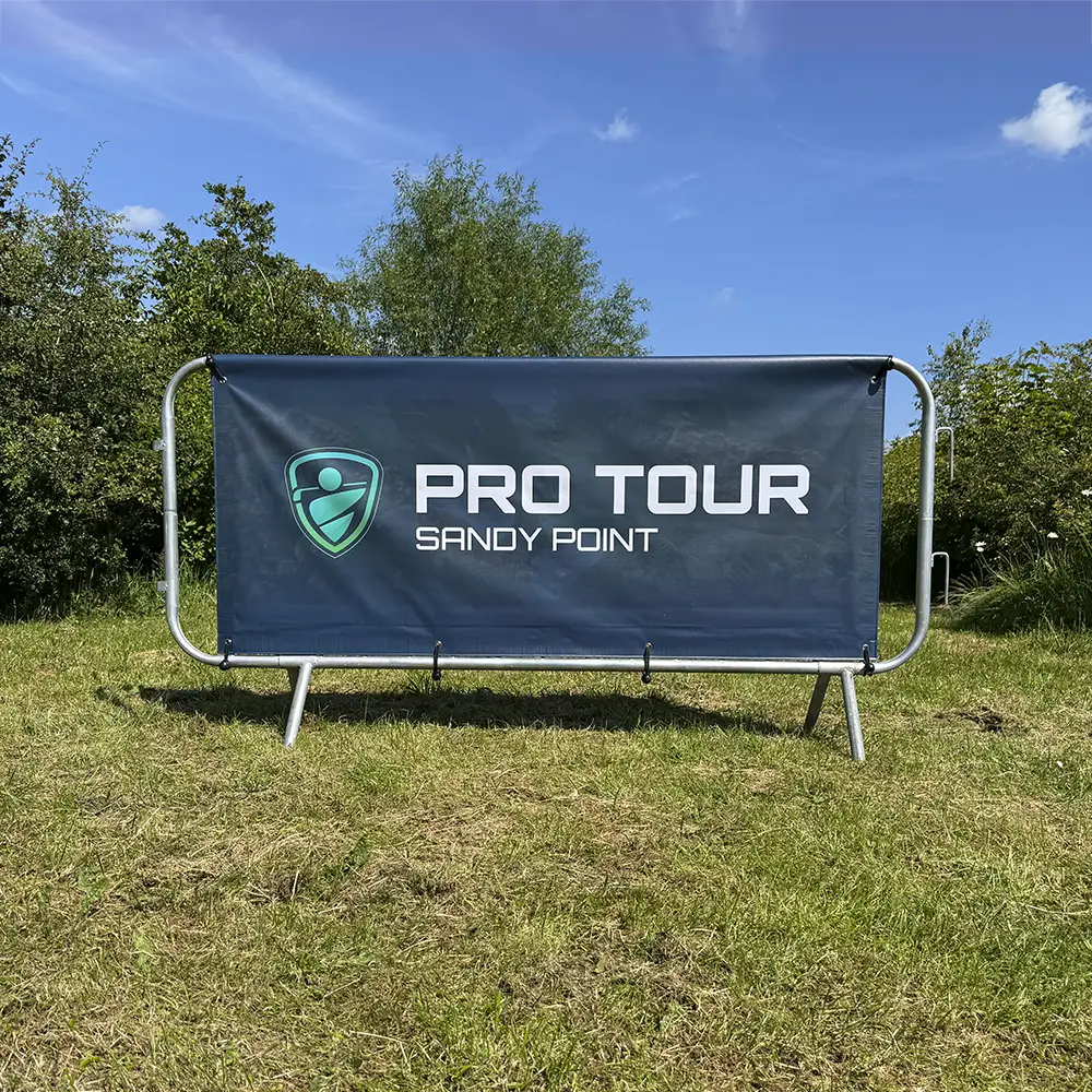 Crowd Barrier Graphic (Standard PVC, 2300mm Barrier, Double-Sided, Fold-Over)