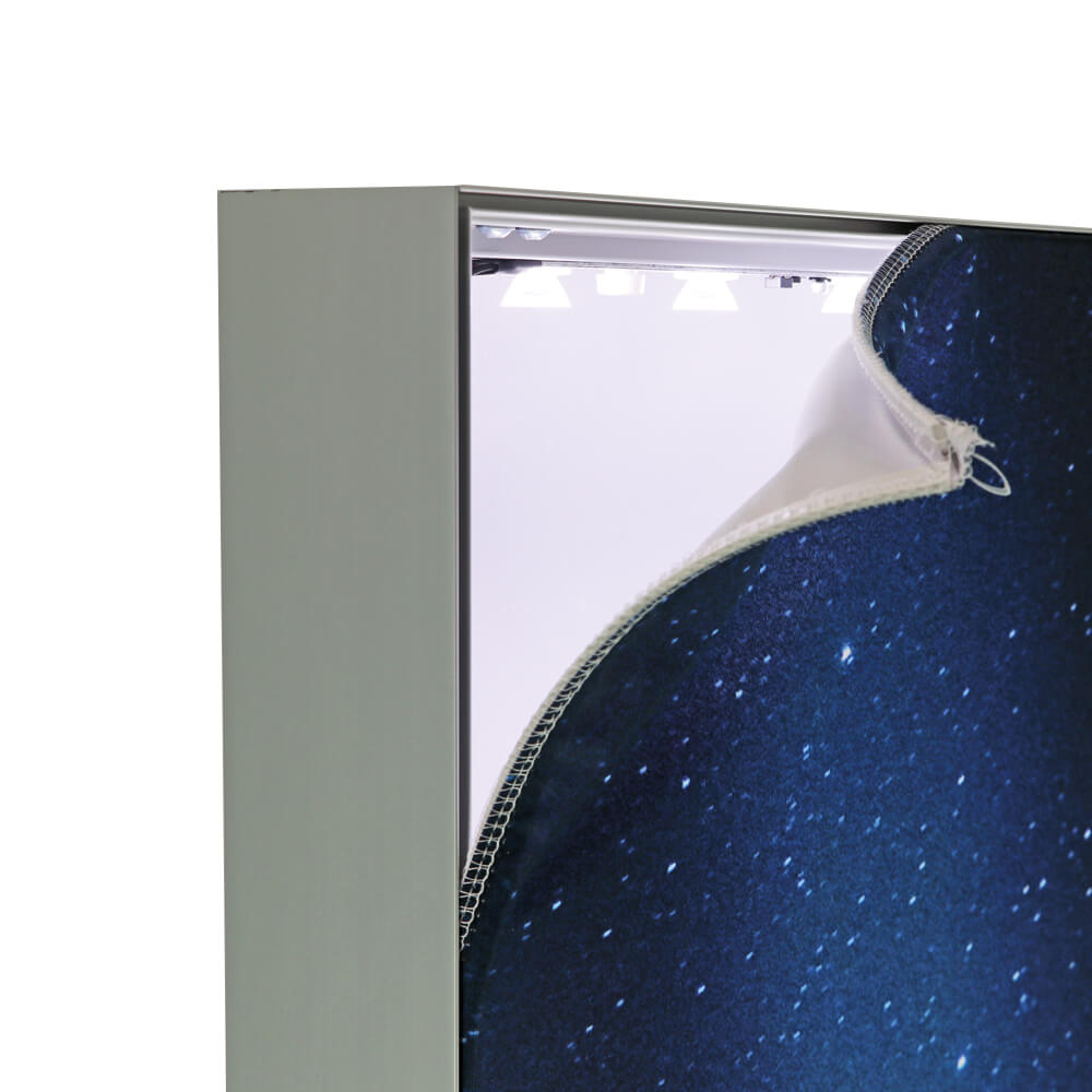 SEG Fabric Standard Free-Standing Lightboxes (Graphic Peeled Back)