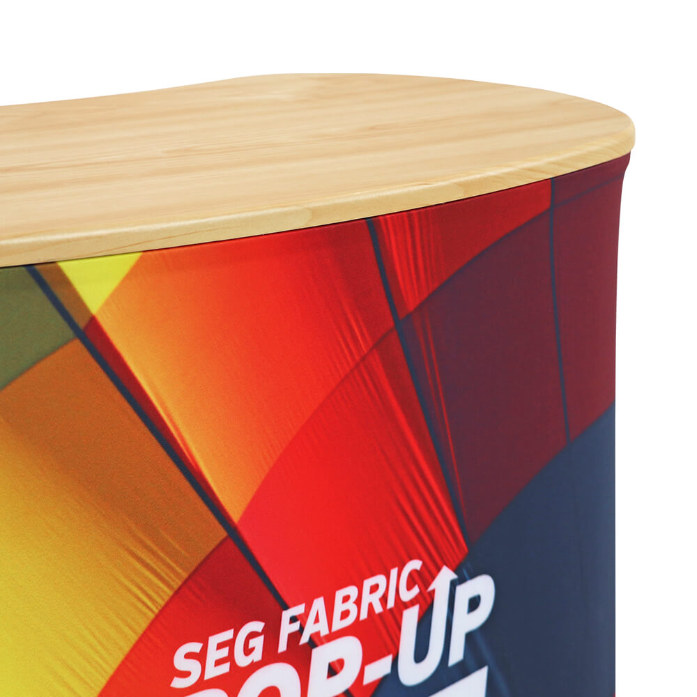 SEG Fabric Pop-Up Counter Detail (Graphic Applied)